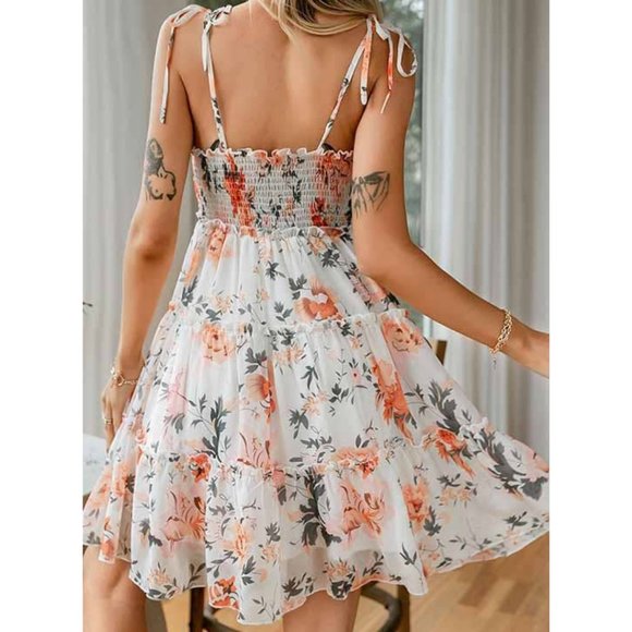 Lovely Floral Spaghetti Strap Mini Dress - Picture 6 of 6